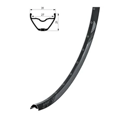 Kellys KLS Valor 2 29&quot; MTB abroncs, duplafalú, tárcsafékes, szegecselt, 622X27mm, 32 lyukas, fekete