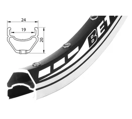 Abroncs 622 Remerx Better cross/trekking 36 lyukú fekete 622x19 köszörült fékfelület, szegecselt