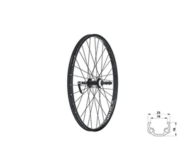 Kellys Wasper 24"-os hátsó kerék alu agy, szimplafalú felni, mentes, gyosrzáras, fekete