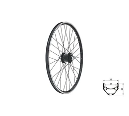 Kellys KLS Draft Dynamo MTB első kerék duplafalú, dinamós, V-fékhez, fekete