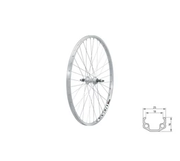 Kellys KLS Event MTB hátsó kerék szimplafalú, anyás, mentes, V-fékhez, ezüst