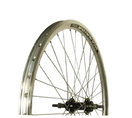 MTB hátsó kerék Warrior duplafalú aero profilú abronccsal, aluaggyal, ezüst, CNC-zett fékfelülettet