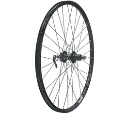 Kerék MTB hátsó Kellys KLS Draft Black duplafalú 8/9s. kazettás agy tárcsafékhez és V-fékhez is