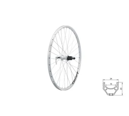 Kellys Draft 26" MTB hátsó kerék ezüst 8/9 fokozat, kazettás, V-fékes
