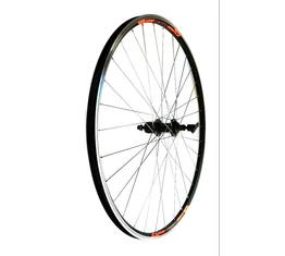 KTM hátsó 29" MTB kerék Shimano TX500-as kazettás agy V-fékes fekete/narancs matrica