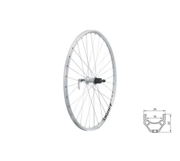 Kellys Draft hátsó kerék 622, 28/29" kazettás, gyorszáras, szegecselt, V-fék, ezüst