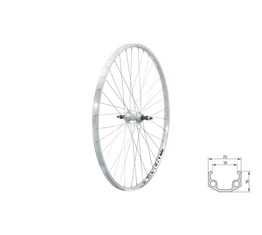 Kellys Event 28" city/trekking hátsó kerék, menetes, anyás, V-fék, ezüst