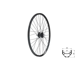 Kellys Draft DSC Dynamo 27,5&quot; MTB első kerék dinamós, CL tárcsa fékes, 32 küllős, fekete