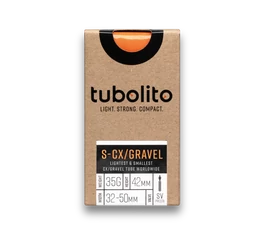 Tubolito S-Tubo Gravel/CX országúti tömlő 622-32/50 42mm SV szelep, 35 gramm, tárcsafékhez