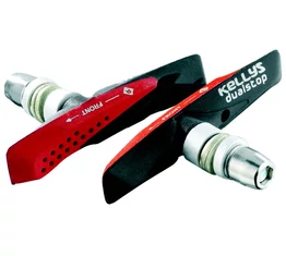 Kellys KLS Dualstop menetes (csavaros) fékpofa KBS01, piros/fekete, 1 fékhez