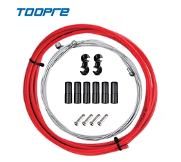 Toopre fékbowden készlet piros színű 2,5 méter (bowdenház+bowdenek+kupakok+bowdenvégek+összekötők)