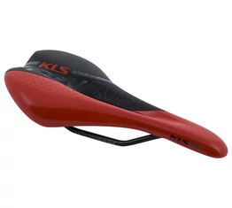 Kellys STYX MTB nyereg 277x162mm, 295g, acél pálca, fekete/piros