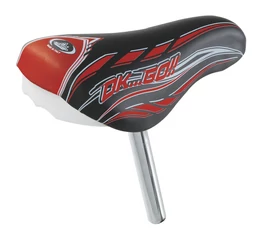 Selle Montegrappa gyerek nyereg nyeregcsővel egybeépítve (csőátmérő 22mm) piros-fekete