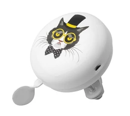 Cartoon bicikli csengő Mr. Cat fehér, festett acél