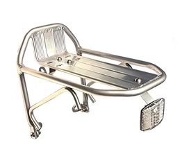 Tranz-X alumínium első csomagtartó bármilyen méretű kerékpárra ezüst