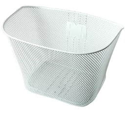 Kerékpár első kosár fehér sűrűszövésű fix rögzítésű