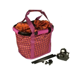 Fashion első kosár női alukeretes gyorsrögzítős 5kg-ig terhelhető narancs/lila