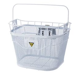 Topeak első kosár sűrűszövésű QuickClick gyorsrögzítő, 5kg-ig terhelhető, 17L, E-bike komp., fehér