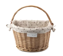 Extend Wicker natúr rattan kerékpáros első kosár virágos textillel és gyorsrögzítővel
