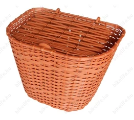Kosár előre sűrűszövésű műanyag fix barna fedeles