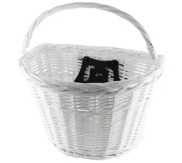 Ridepositive Natural fehér rattan kerékpáros első kosár gyorsrögzítővel