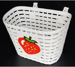 Epres kosár gyerekbiciklire műanyagból rögzítőpántokkal fehér