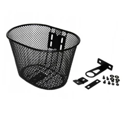 Gyerek kosár kerékpárokra sűrűszövésű fém fix rögzítéssel fekete színben