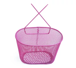 Kosár gyermek fém akasztós sűrűszövésű rózsaszín