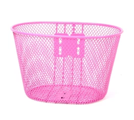 Gyerek kosár kerékpárra sűrűszövésű fém rózsaszín fix rögzítésű
