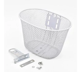 Gyerek kosár kerékpárra sűrűszövésű fém fehér fix rögzítésű