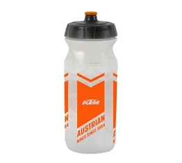KTM kerékpáros kulacs 650ml ürtartalommal átlátszó-narancs grafikával
