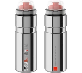 Elite Syssa rozsdamentes acél kerékpáros kulacs 750ml ezüst zárható kupakkal