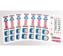 Csepel Tacskó retro műgyantás matrica garnitúra 25x17cm