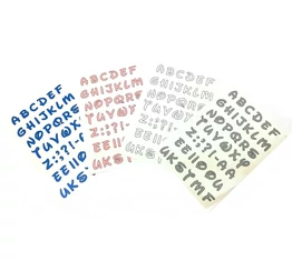 Színes betűs matrica garnitúra műgyantás 25x17cm