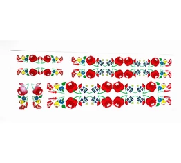 Kalocsai minták matrica garnitúra műgyantás bevonattal 35x12cm