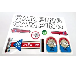 Csepel Camping retro matrica garnitúra műgyantás 25x17cm