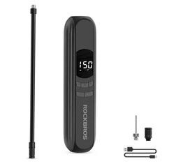 Akkumulátoros kerékpárpumpa Rockbros 10 Bar nyomásig minden szeleptípushoz továbbá matrachoz és labdához