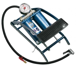 Lábpumpa SKS Twin Air dupla kamrás, nyomásmérővel 7bar
