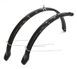 26-os Ridepositive MTB aluplasztik sárvédő garnitúra 58mm széles fekete sárvédőtoldattal