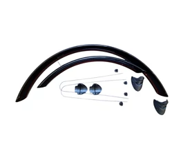 26-os Ridepositive MTB aluplasztik sárvédő garnitúra 58mm széles fekete sárvédőtoldattal