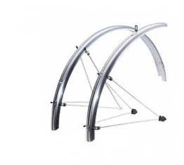 SKS ChromoPlastics trekking sárvédő aluplasztik, pálcás, 50mm széles, ezüst