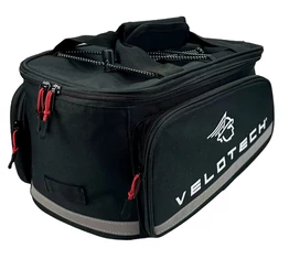 Velotech 1részes túratáska csomagtartóra 13,5 liter, tépőzáras, thermo béléssel, fekete