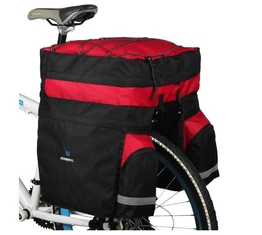 Roswheel táska csomagtartóra 3 részes, 60L kapacitás, fekete/piros, esővédővel