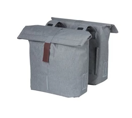Basil City-Double Bag táska csomagtartóra 2 részes  32L kapacitás, fényvisszaverős, szürke