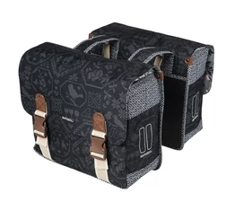 Basil Boheme Double 2 részes táska csomagtartóra 35L kapacitás, fekete színű