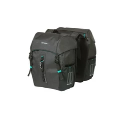 Basil Discovery Double 2 részes táska csomagtartóra 18L kapacitás, pántos rögzítés, szürke színű