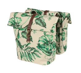 Basil Ever-Green Double Bag táska csomagtartóra 2 részes 28-32L kapacitás, fényvisszaverős, bézs