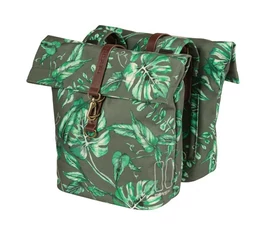 Basil Ever-Green Double Bag táska csomagtartóra 2 részes 28-32L kapacitás, fényvisszaverős, thyme zöld
