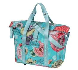 Basil BLoom Field Handbag táska csomagtartóra vagy kormányra 8-11L kapacitás kék-virágos színű