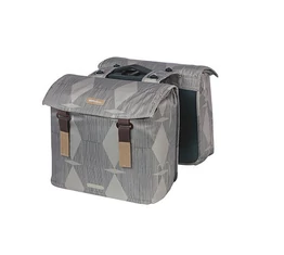 Basil Elegance Double Bag táska csomagtartóra 2 részes 40-49L kapacitás, szürke